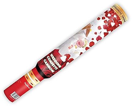 XXL Konfettikanone zur Hochzeit (Herzen und Rostenblätter) - Hochzeitsdekoration