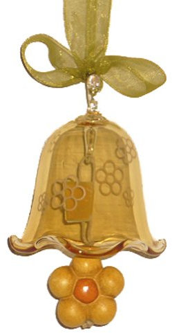 Thun Anhänger Mini Glocke aus Glas mit Margerite
