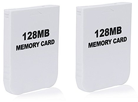 HDE 128 MB (2048 Blocs) Carte mémoire Blanc pour Nintendo Gamecube ou Wii Consoles 2 Pack Blanc