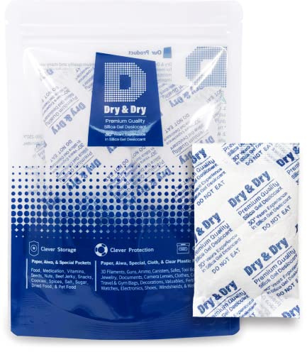 30gm Pack of 20Dry&Dry Silica Gel Packets Desiccant Dehumidifier
