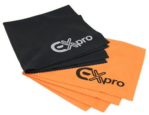 Ex-Pro® Extra Large Microfiber Cleaning Cloth for Touchscreen Devices - 2 Stage Cloth with advanced Microfiber Technology. 30x30cm [2 Sets (4 Cloths)]