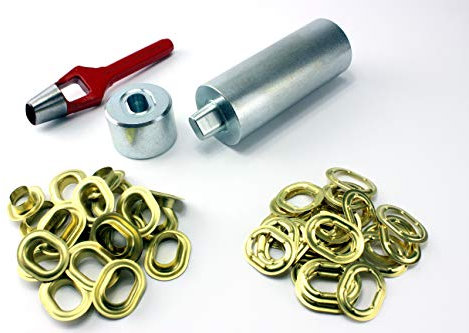 Unbekannt Oval Ösen Einschlagstempel Locheisen 22,5 x 13,5 mm 20 Ovalösen Messing rostfrei