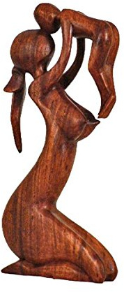 Simandra Holz Figur Skulptur Abstrakt Holzfigur Statue Afrika Asia Handarbeit Deko Mutter Größe 60 cm