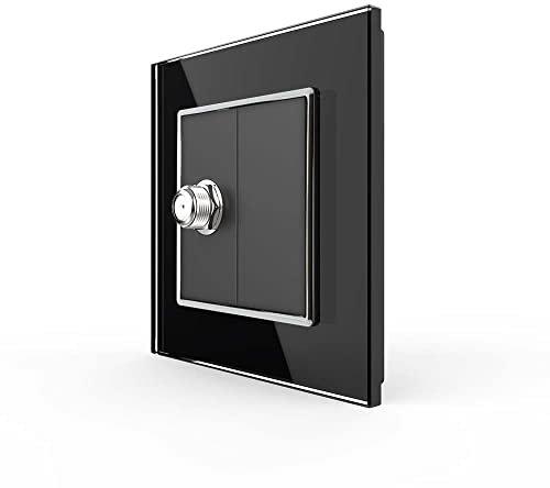 Sat-Dose, Antennendose, Kabel-Dose, Unterputz in Schwarz Glas VL-C791ST-12