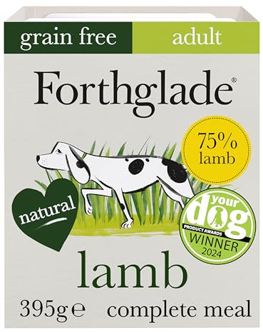 Forthglade Wet Dog Food (18 x 395g Trays) - Grain Free & Hypoallergenic Dog Food, Adult 1 Year+, Lamb with Vegetables, Complete Stomach Sensitive Meals with Natural Ingredients