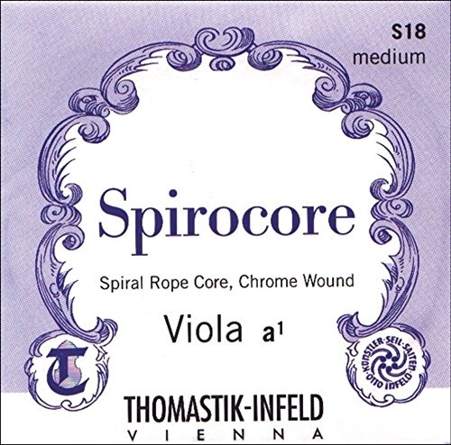 Thomastik 637127 Saiten für Viola Spirocore Spiralkern, Satz 4/4 weich Chromstahl