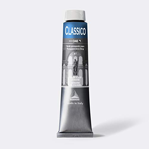 Maimeri Oil Paint, Classico Permanent Green Deep, 340, 324340, 6.8 fl oz (200 ml)