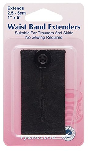 Hemline Waistband Extender 2.5-5cm Black Solid Knit Denim