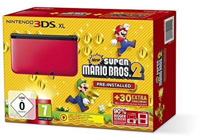 Nintendo 3DS XL - Konsole Rot inkl. New Super Mario Bros. 2