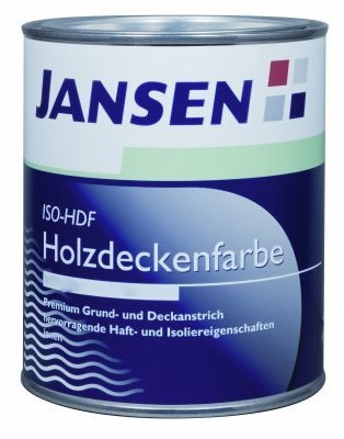 3x Jansen ISO-HDF Holzdeckenfarbe 750 ml - matt