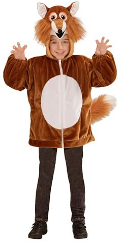 Widmann - Kinderkostüm Fuchs aus Plüsch, Jacke mit Kapuze und Maske, Karneval, Mottoparty