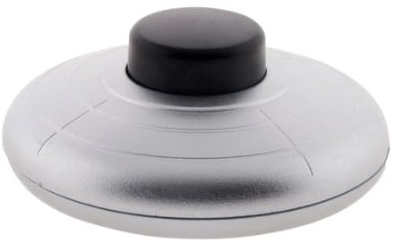 Zenitech - Interruptor A Pie Bicolor Para Luminar - Interruptor Redondo Con Botón Pulsador - Compatible Con Lámparas Y Luminarias - Dimensiones 6 x 6 x 4 cm - Plata