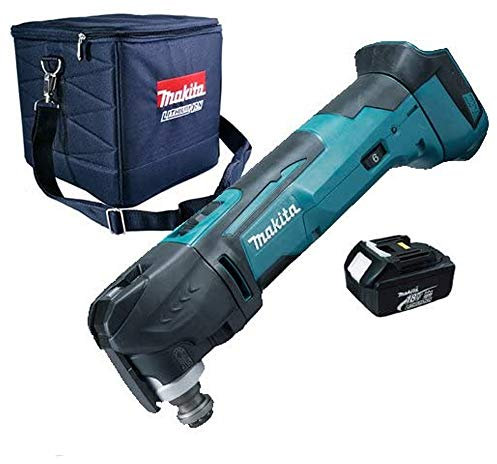 Makita DTM51Z 18 V Multifunktionswerkzeug, schlüsselloser Klingenwechsel mit 1 x BL1830 und Würfeltasche
