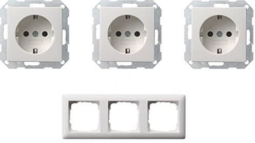 Gira Serie Standard 55 Steckdosen Komplett-Sets Reinweiß GLÄNZEND