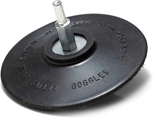 Glass Polish 4 inch (100mm) Backing Pad for Drill - Hook and Loop Grip Backing Pad with Drill Attachment - GP12734