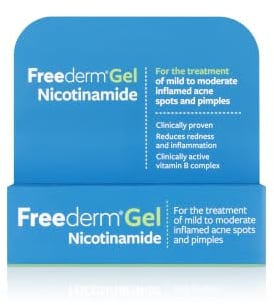 Freederm Gel With Nicotinamide. For Mild to Moderate Inflamed Acne Spots and Pimples. 10g