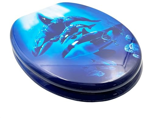 ADOB Design WC Sitz Klobrille Toilettendeckel Wale, Holzkern, verstellbare Metallscharniere, universalpassend, 87337