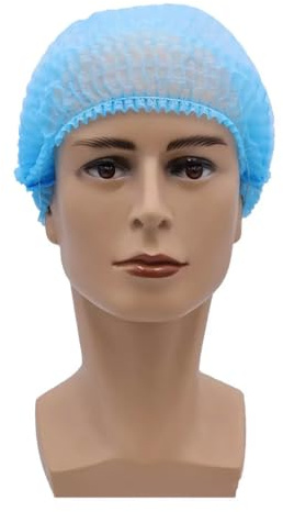 Klipphauben, Größe M, Durchmesser 52 cm, blau, Med-Comfort: für den Lebensmittelbereich geeigneter Einweg Hygieneschutz als PSA kaufen.