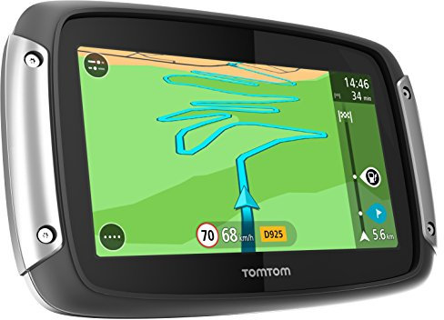TomTom Rider 40 Motorradnavigationsgerät (10,9 cm (4,3 Zoll) Display, Free Lifetime Maps, Europa 19, kurvenreiche Strecke, Lifetime Traffic) schwarz
