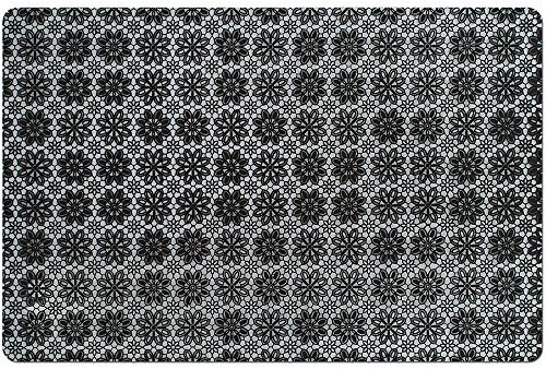 Zeller Platzset Blumen 43,5x28,5cm aus PP in schwarz, 43.5 x 28.5 x 1 cm