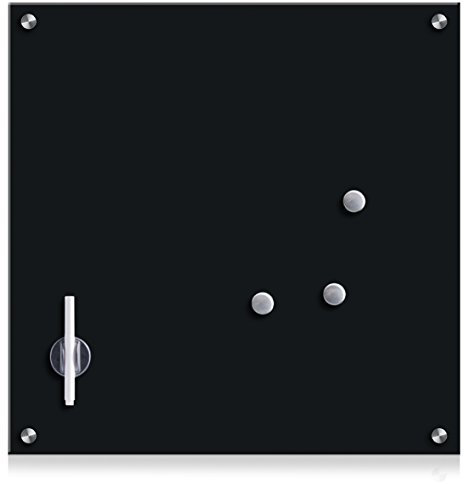 Zeller Memobord, Glas, schwarz, ca. 55 x 55 x 2 cm