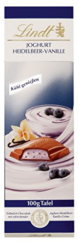 Lindt & Sprüngli Joghurt Heidelbeer-Vanille Tafel, 5er Pack (5 x 100 g)