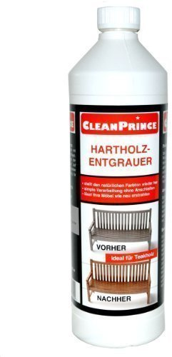 3 litre cleanprince hardwood entgrauer à 1000 ml Teak wood bankirai wood cleaner intensify color wood grey gray wood Wooden chair wood bench furniture Garden fence wood fence garden furniture table teak care care clean saturate hardwood entgrauer anti Grey