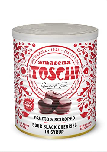 Amarena Toschi 1kg candite allo sciroppo (50%frutta e 50%sciroppo) per decorazione gelati e dolci