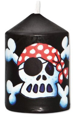 Lebenslicht Geburtstagskerze Jolly Roger, Piratenparty