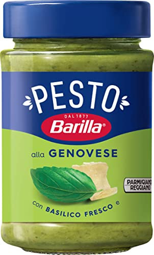 Barilla Pesto alla Genovese 1x190g | Glutenfreie Italienische Pasta-Sauce mit 100% italienischem Basilikum aus nachhaltiger Landwirtschaft und Parmigiano Reggiano, Nudel-Soße, grünes Pesto Verde