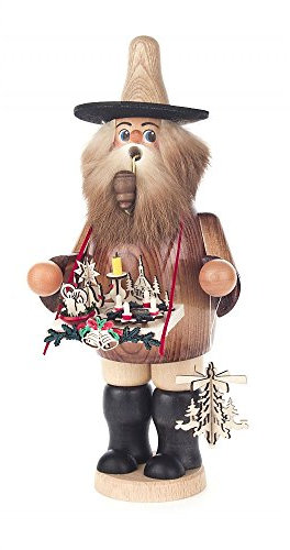 Räuchermann Adventsleuchterhändler von DREGENO SEIFFEN 25cm – Original erzgebirgische Handarbeit, stimmungsvolle Weihnachts-Dekoration
