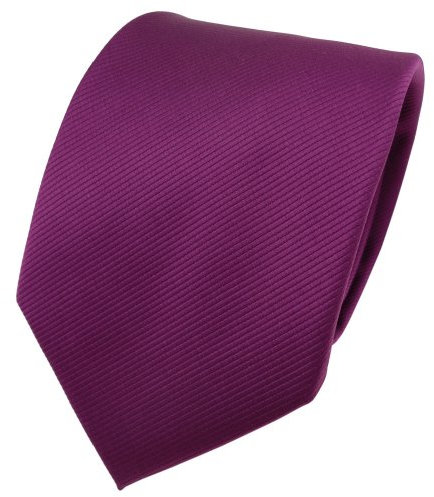 TigerTie Designer Krawatte magenta fuchsia violett Uni Rips - Binder Tie