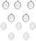 PandaHall 5 Sets 40 x 30mm klare ovale Glascabochon Abdeckung und 48 x 34 mm antike Silberlegierung blanke Anhänger Cabochon-Fassungen für DIY Portrait Anhänger