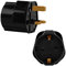 Incutex 1x Power Adapter EU to UK - Europe 2-Pin to 3-Pin UK - 13A Fuse - Travel Plug Socket European British Adadpter, black