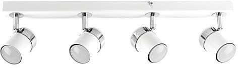 MiniSun | Modern 4 Way Ceiling Spotlight Fitting in a Gloss White Finish | Ceiling Spots, Home Décor & Improvement Essential | Includes 5W LED Bulbs [3000K Warm White]