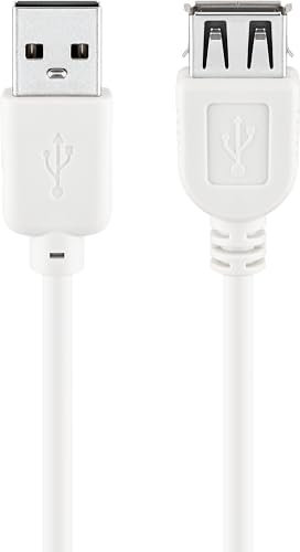 Goobay USB 2.0 A M/F 5m - Cable USB (5 m, USB A, USB A, 2.0, Macho/Hembra, Blanco)