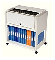 Rotadex Standard Universal Filing Trolley with Locking Lid Grey RT501S