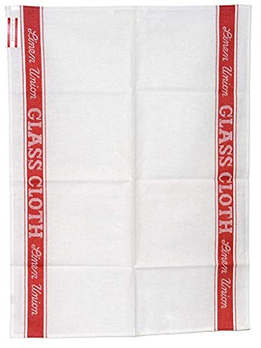 Samuel Lamont Linen Union Glass Cloth Red,74.00 x 49.00 cms