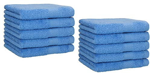 Betz 10er Premium Gästehandtücher-Set - Gesichtstücher-Set - Handtücher-Set - Händehandtücher - 30 x 50cm - hellblau