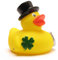 DUCKSHOP I Badeente Glücksbringer I Quietscheente I L: 7,5 cm - inkl. Quietscheentchen-Schlüsselanhänger im Set I Geschenk für Prüfungen I Präsent Silvester I Talisman