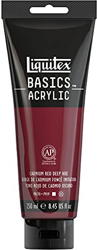 Liquitex Basic Acrylic - Tubo de Pintura Acrílica, 250 ML, Rojo (Tono Rojo De Cadmio Oscuro)