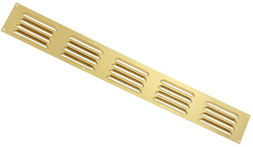 Map Aluminium Louvre Door Vent 18x2 Air Grate Plinth Gold | 466 x 51mm Kitchen Worktop Grille Cover