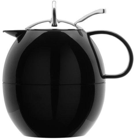 Elia Thermal Egg Jug Black 1ltr BJR - Contemporary Thermal Jug, Thermal Flask, Vacuum Jug, Glass Liner Jug for Hot Beverages