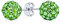 Pendientes De Bola De Discoteca De Cristal Pavé Verde Lima Claro Para Mujeres Y Adolescentes: Diseño Redondo, Simple Y Básico - Plata Esterlina .925-8MM