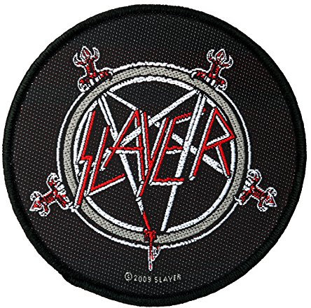 Direkt lieferbar - innerhalb von 48 Stunden wird von uns versendet. Slayer Pentagram Logo Aufnäher - Slayer Patch - Gewebt & Lizenziert !!