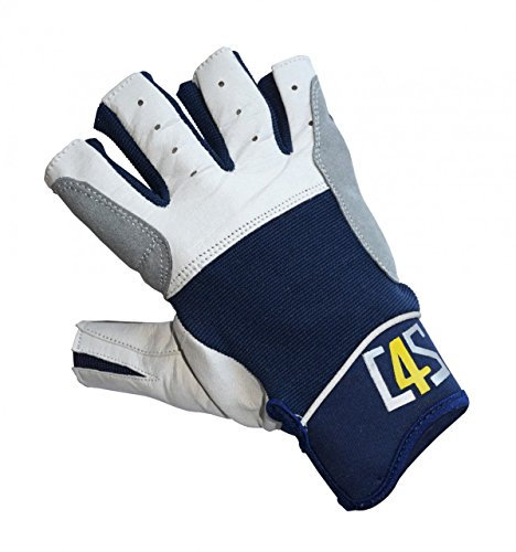 crazy4sailing Damen Herren Segelhandschuhe Regatta - 5 Finger-frei, Farbe:Navyblau, Größe:XL
