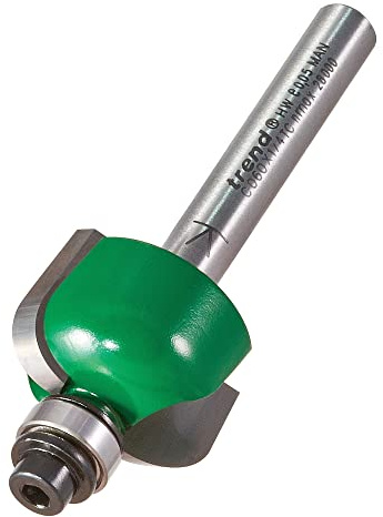 Trend Self-Guided Radius Router Cutter, 1/4 Inch Shank, 6.3mm Radius | Precision Tungsten Carbide Tipped Cutter For Smooth Radius Routing, 22.2mm Cut Diameter, 14.3mm Cut Length, C060X1/4TC