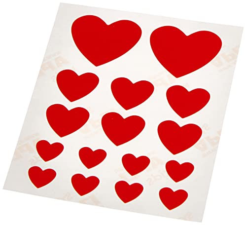 APLI Aufkleber mit roten Herzen, 3 Blatt