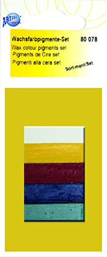 CREARTEC - Wachs Farbpigmente Set 2 - 5 verschiedene Farben - zum Gestalten von Kerzen - Made in Germany