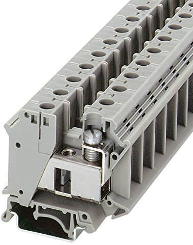 PHOENIX CONTACT UTI 35 Installationsklemme mit Schraubanschluss, 2 Anzahl der Anschlüsse, AWG 18 - 2, 35mm² Nennquerschnitt, Grau, 50 Stück